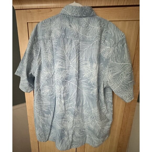 NEW Tommy Bahama Shirt Sz Large- Blue Blanca Vines Embroidered Floral All Cotton - Picture 3 of 10